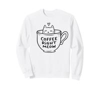 Coffee Right Meow Cute Minimalist Kitty in Cafe Cup EduEly Sweatshirt