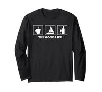 Coffee Sailing Wine Living The Calm Life Nautical Vibes Long Sleeve T-Shirt