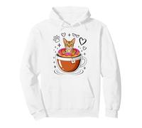 Coffee Savannah Cat Donut Pullover Hoodie
