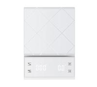 Coffee Scale, Timer Function, Digital Display, Maximum Weighing 3kg, Accuracy 0.1g Food Kitchen Gram Weight Small Balance(White)