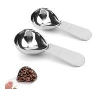 Coffee Scoop 2pcs Stainless Steel Coffee Spoons Short Handles for Loose Tea Sugar and Flour(30ml)