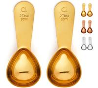 Coffee Scoop by Apace - 2 Tablespoon (Tbsp) - The Best Stainless Steel Measuring Spoons for Coffee, Tea, and More (2 Pack, Gold)