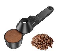 Coffee Scoop & Funnel for Ground Coffee, 30ml Coffee Measuring Scoop with 2 tbsp Precise Spoon, Reusable K Cup/Pod Filling Tool for Tea, Protein Powder (Black)