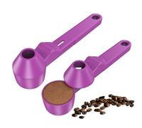 Coffee Scoop & Funnel for Reusable K Cup Refillable Coffee Pods, Coffee Measuring Spoon 2 Tablespoon Capacity, Scoop with Funnel for Ground Coffee, Protein Powder, Tea (Purple, 2 Pack)