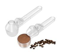 Coffee Scoop & Funnel for Reusable K Cup Refillable Coffee Pods, Coffee Measuring Spoon 2 Tablespoon Capacity, Scoop with Funnel for Ground Coffee, Protein Powder, Tea (Clear, 2 Pack)