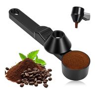 Coffee Scoop & Funnel for Reusable K Cup Refillable Coffee Pods,Easy Slide Scoop Coffee Measuring Spoon 2 Tablespoon Capacity,Scoop with Funnel for Ground Coffee, Protein Powder, Tea (Black, 1 Pack)