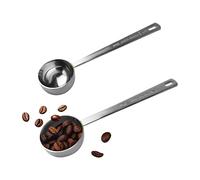 Coffee Scoop, Stainless Steel Coffee Spoons Set, 1 Tablespoon (15ml) and 1 tablespoons (30ml) Measuring Spoon, Tablespoon Measure Spoon for Coffee, Milk Powder, Fruit Powder, 2 Pack(Long)