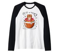 Coffee Scottish Fold Donut Raglan Baseball Tee