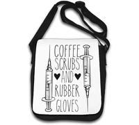 Coffee Scrubs and Rubber Gloves Shoulder Bag White
