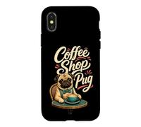 Coffee Shop Pug - Pug & Coffee Case for iPhone X/XS