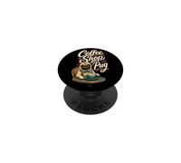 Coffee Shop Pug - Pug & Coffee PopSockets Adhesive PopGrip