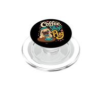 Coffee Shop Pug - Pug & Coffee PopSockets PopGrip for MagSafe