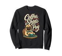 Coffee Shop Pug - Pug & Coffee Sweatshirt