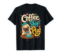Coffee Shop Pug - Pug & Coffee T-Shirt
