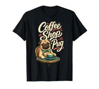 Coffee Shop Pug - Pug & Coffee T-Shirt