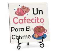 Coffee Sign for Bar Decor Accessories Funny Cafe Station Signs Funny Gifts for Coffee Lovers Drinking Lover Station Decor Pink Plaque Decoration for Bar Home Office Kitchen Wooden Sign with Iron Stand