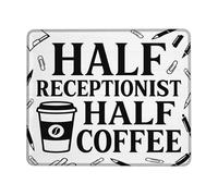 Coffee Small Mouse Pad, Modern Minimalistic Paperclip Pen None Black Square Rubber Washable Portable Cloth Mousepad Idea for Home Office Desk Laptop Gamers Gift Square 8x10 Inch