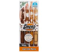 Coffee Smens - 4 Pack Black Gel Ink Pens with Gourmet Coffee Scented Grips (Café Latte, Caramel Macchiato, Roasted Hazelnut, Mocha) - Fun Smelly Pens for Kids, Students & Adults
