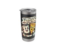 Coffee Solves Half Problems Pizza Solves Rest Funny Retro Stainless Steel Insulated Tumbler