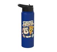 Coffee Solves Half Problems Pizza Solves Rest Funny Retro Stainless Steel Insulated Water Bottle