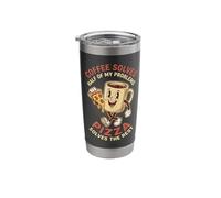 Coffee Solves Half Problems Pizza Solves The Rest Funny Stainless Steel Insulated Tumbler