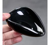 Coffee Spoon Rest for Coffee Bar Accessories, Coffee Bean Shaped Small Spoon Rest for Coffee Station, Ceramic Tea Spoon Rest Tea Spoon Holder Teaspoon Rest (Black)