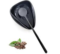 Coffee Spoon Rest, Mini Coffee Spoon Holder, Small Ceramic Spoon Rest for Coffee Stirrers, Teaspoon, Bar Spoon, Coffee Bar Accessories, Coffee Station (Ture black+Black Spoon) (Ture black+black Spoon)