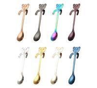 Coffee Spoon Tea Hanging Cup Cute Short Cartoon Bear Spoon Upscale Tableware Cutlery Teaspoon Drinking Tools Kitchen Aid Party Supplies Colourful Excellent Durability