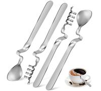Coffee Spoon with Curved Long Handle Stainless Steel 4 Pcs