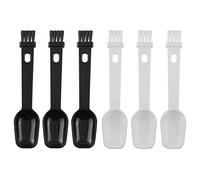 Coffee Spoon with Espresso Grinder Brush ZZLZX 6PCS 2 in 1 Coffee Grinder Cleaning Brush with Spoon for Cleaning Powders, Granules, Pet Food, Grains, Protein, Spices, Long Hand Scoops with Brush
