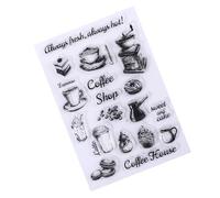 Coffee Stamp Coffee Bean Glasses Retro Transparent Silicone Stamp Seal for Journaling Notebook Card Making Decor DIY Scrapbooking Handmade Photo Album