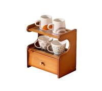 Coffee Station Mug Holder with K Cup Drawer - Multifunctional Kitchen Countertop Storage Shelf