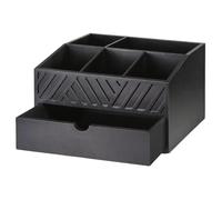 Coffee Station Organizer, Tea Drawer Organizer, Wooden Coffee Box, Wooden Construction, 6 Spacious Compartments, 31x20x17cm, for Organizing Tea and Cof-fee Essent-ials at Home or in the Off-ice