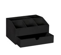 Coffee Station Organizer - Wooden Condiment Holder | Multipurpose Desk Coffee Counter Organizer with Drawer for Dorm Studio Breakroom Living Room Restaurant Dining Table Hotel