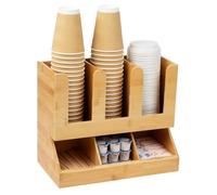 Coffee Station Storage Kitchen Organiser for the Worktop Wooden Coffee Accessory Organiser Kitchen Organiser for Cups Syrup Snacks in Country House Style