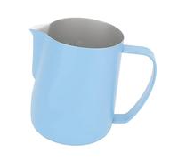 Coffee Steaming Jug 600ml, Stainless Steel Milk Frothing Pitcher for Coffee Art, Heat Resistant with Pointed Spout, Light Blue - Ideal for Office Use