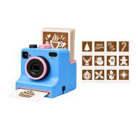 Coffee Stencil Printer, Latte Art Camera for Cappuccino | Durable plastic, interchangeable patterns for lattes, hot chocolate & home cafe decorating Blue 12pcs