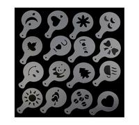 Coffee Stencils Coffee Art Stencils 16pcs/Set Latte Template Strew Flowers Pad Duster Spray for Decor Tools Accessories