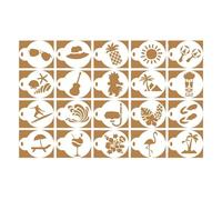 Coffee Stencils Coffee Stencil 20Pcs/Set Plastic Milk Cake Cupcake Template Barista Latte Printing Model Decoration Tool(Style 03)