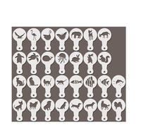 Coffee Stencils Coffee Stencil 30Pcs/Set Template Mold Fancy Spray Cake Powdered Sugar Chocolate Cocoa Printing Animals