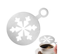 Coffee Stencils, Latte Stencil, 430 Stainless Steel Arts Template, Reusable Coffee Latte Art Molds with 12 Patterns (Snowflake, Rose, Heart) for Cappuccino Chocolate Powder Decoration, 12x8.5cm