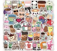 Coffee Stickers | 50 Decals | Waterproof Vinyl Stickers for Laptops,Funny Cute Aesthetic Sticker for Laptops,Water Bottles,Notebooks & Coffee Lovers,Laptop,Scrap Booking