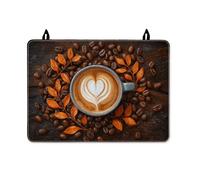 Coffee Stove Top Cover for Electric Stove, Autumn Rustic Leaves Beans Fall Brown Washable Glass Top Cover for Kitchen Everyday Kitchen Use Decor 28x20 Inch