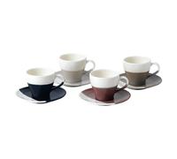 Royal Doulton - Coffee Studio Espresso Cups and Saucers, 4-pack - Grey