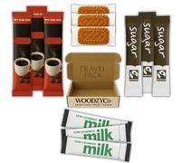 Coffee, Sugar, Milk & Speculoos Variety Pack x 10 - Includes Instant Coffee, Semi-Skimmed Milk, White Sugar & Caramel Biscuits - Individually Wrapped - Perfect for Travel, Airbnb & Holidays