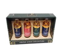 Coffee Syrup Collection Gift Set with 4 Flavoured Syrups Vanilla Hazelnut Amaretto Toffee Assorted Variety Pack for Hot Drinks Lattes Cappuccinos Desserts (Pack of 1(Coffee syrup collection))