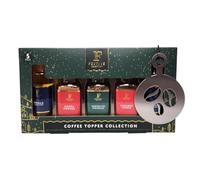 Coffee Syrup Collection Gift Set with 4 Flavoured Syrups Vanilla Hazelnut Amaretto Toffee Assorted Variety Pack for Hot Drinks Lattes Cappuccinos Desserts (Pack of 1(Coffee topper collection))