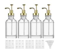 Coffee Syrup Dispenser Easy-Pour Spout, 500ml, Glass Syrup Bottle, Clear Bottle with Label, Reusable & Eco-Friendly, for Sauce, Ketchup, Hand Soap