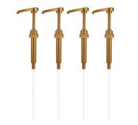 Coffee Syrup Pump, 4Pcs Coffee Syrup Pump Dispenser, 750ml Plastic Syrup Bottle Pump Golden Coffee Syrup Pumps for Kitchen Dinning Bar Accessories, Plastic Syrup Pump