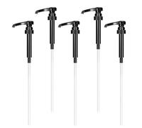 Coffee Syrup Pump, Reusable Black Pump Dispenser Dispenser for Most 750ml Coffee Syrup Bottle for Home, Cafes and Drinking Houses, Compatible with Various Brands(Pack of 5)